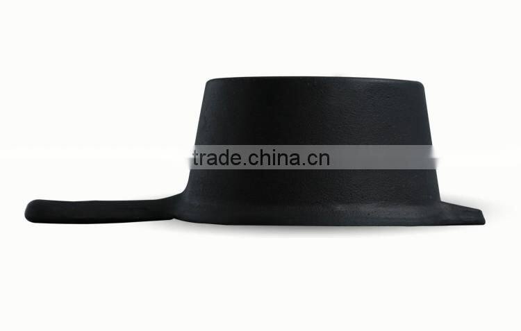 TRIONFO single handle round cast iron pre-seasoned camping pot with lid