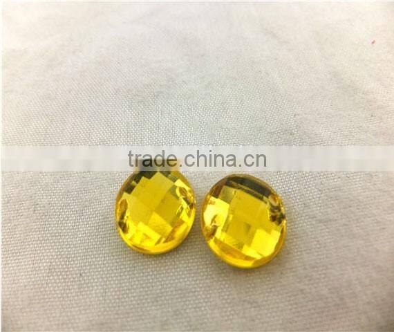 Lemon Yellow Crystal Acrylic Stone Sew on Dress