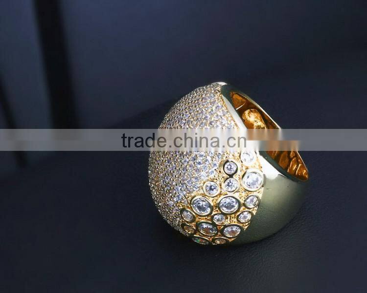 Crystal Luxury Wedding Jewelry Must Buy Design Pave Setting Zircon Chunky Ring