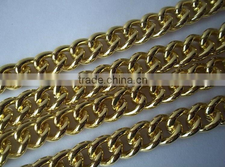 Chunky Double Twisted Light Gold Colour Aluminium Curb Link Chain