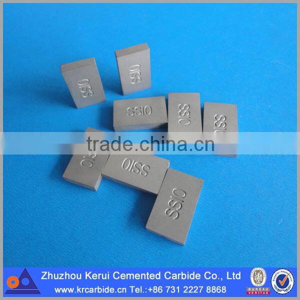Customized carbide bits/carbide plate welded onto the saw blade for limestone cutting