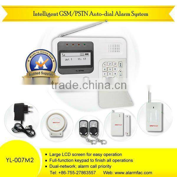 professional OEM/ODM tone GSM/PSTN sms gsm remote control Auto-Dial home security Alarm System with best price YL-007M2