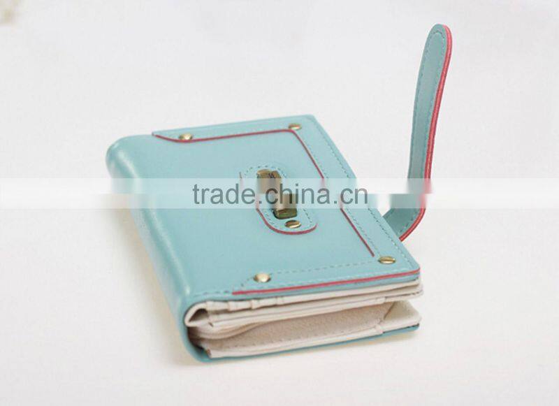 Cute short women wallet with zipper pocket