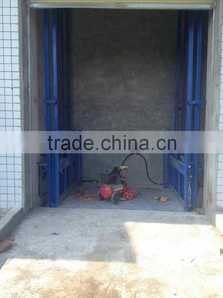 Warehouse fixed guide rail cargo lift/elevators for sale