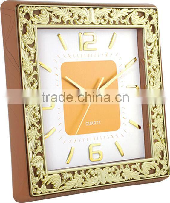 2014 Wooden Color Plastic Material Vintage Wall Clock