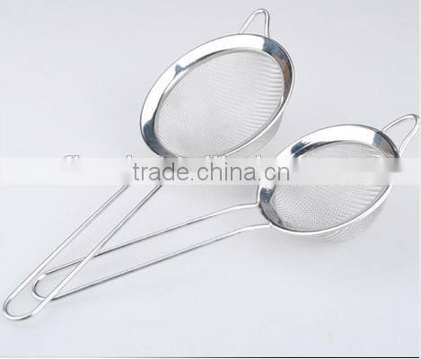 YangJiang Factory manufacture Wholesale stainless steel colander/strainer with metal handle