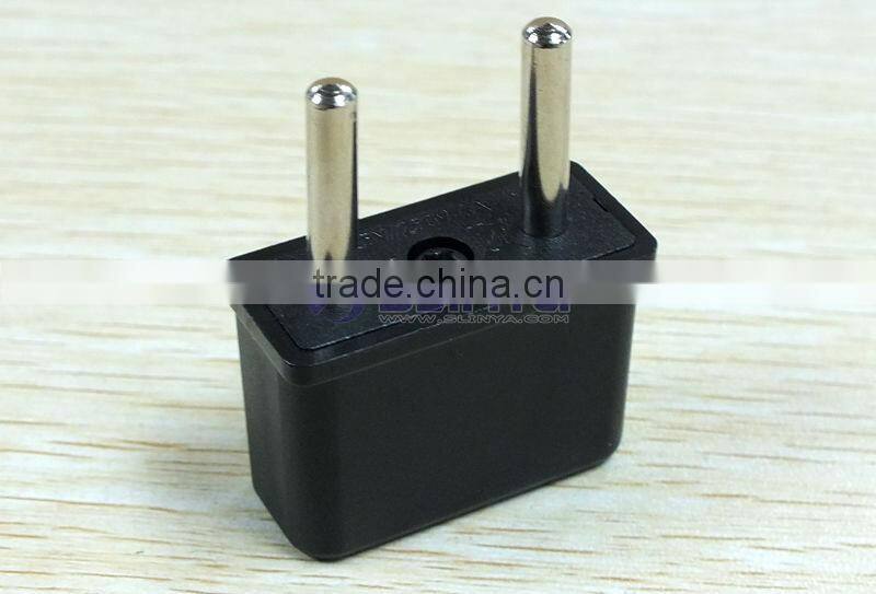 Black Copper US to EU AC Power Plug Travel Converter Adapter