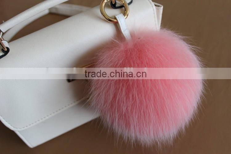 Direct Factory Wholesale Multi Colors Girls 100% Real Fox Fur Key Chain