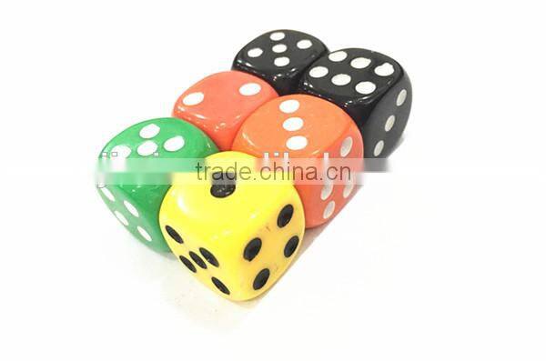 15mm colored plastic casino ivory dice
