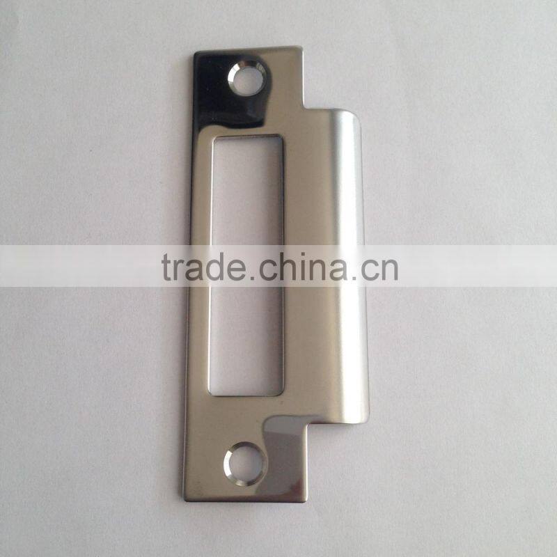 Entry door deadbolt stike plate, door lock parts