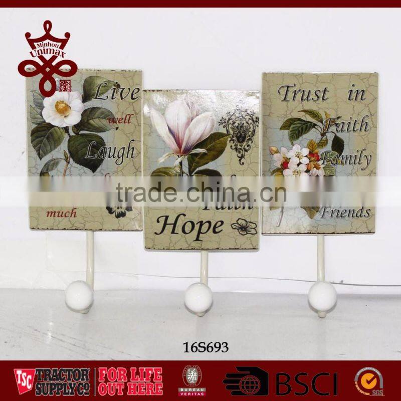 Wall hangers wall coat hooks flora decal metal coat Hook