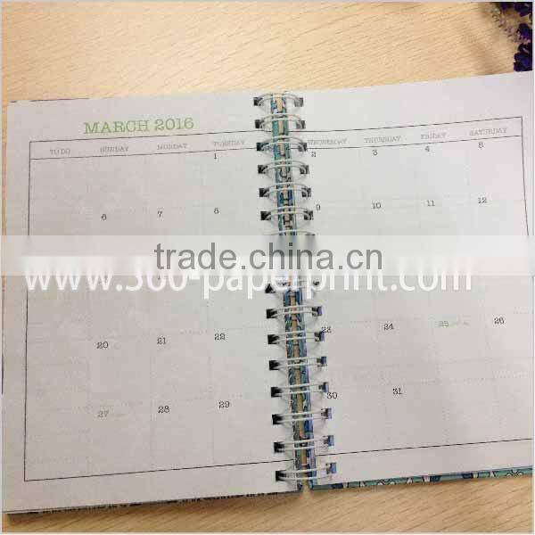 hot stationery 2015 diary planner,spiral notebook with colored paper