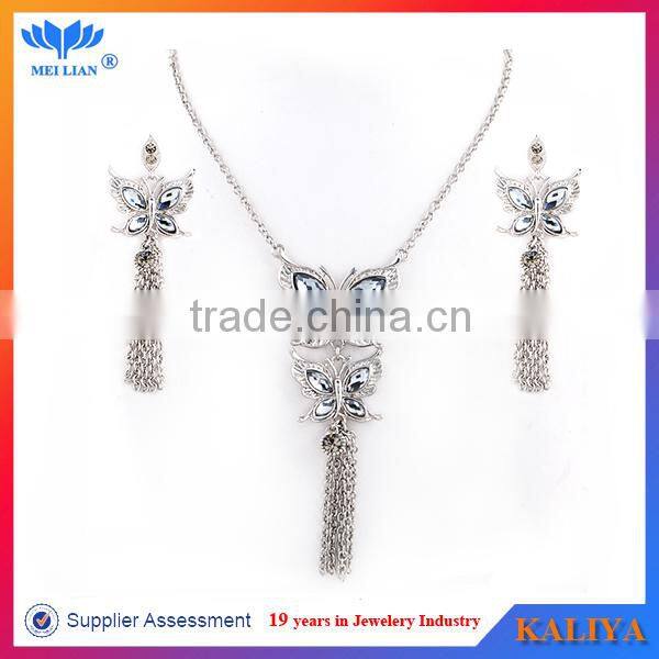 Cute Butterfly Pendant Necklaces Fashion Jewelry Set