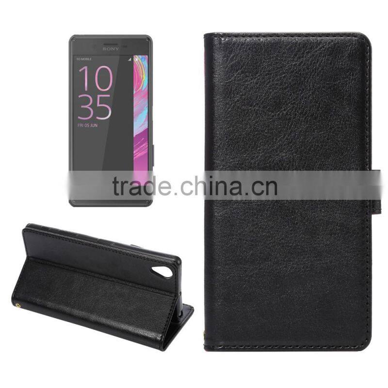 High Quality PU Leather Case for Sony Xperia X Flip Case with Card Slot KDS Sheep Grain Leather Wallet Cover MT-5812