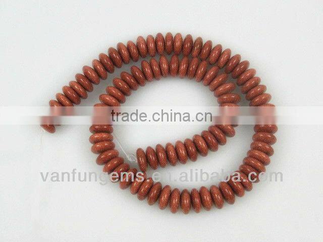 Gemstone gold sand stone rondelle beads for jewelry