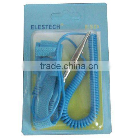 Antistatic ESD ground cord with banana plug or 10mm snap in both side