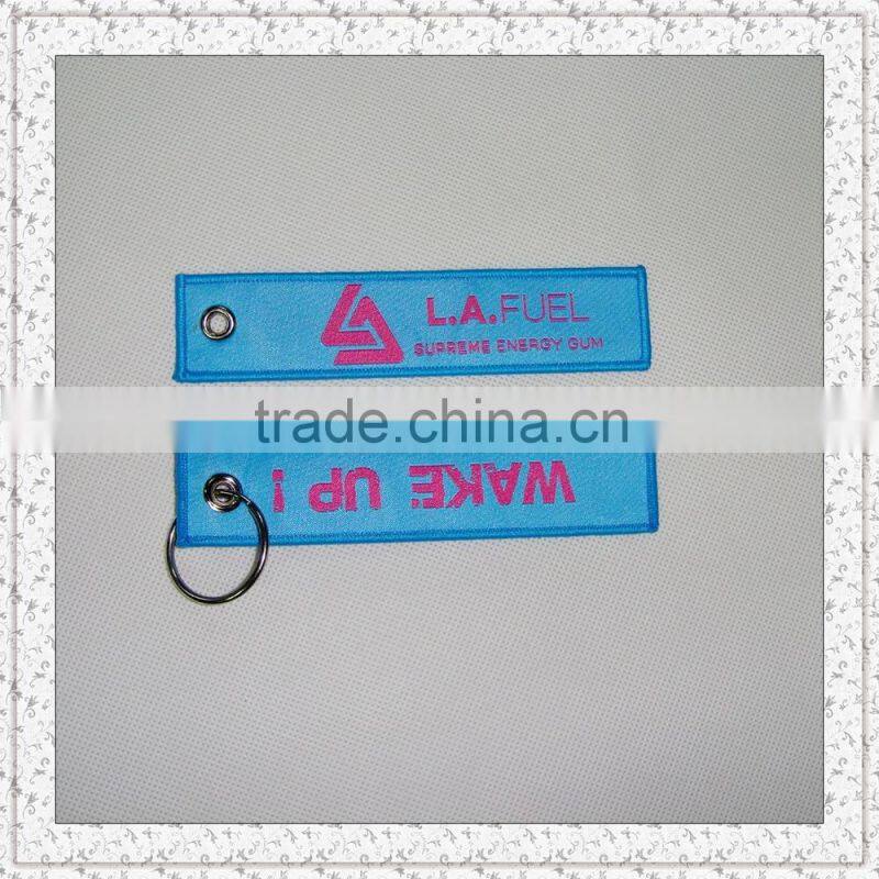 Woven key ring with eyelet