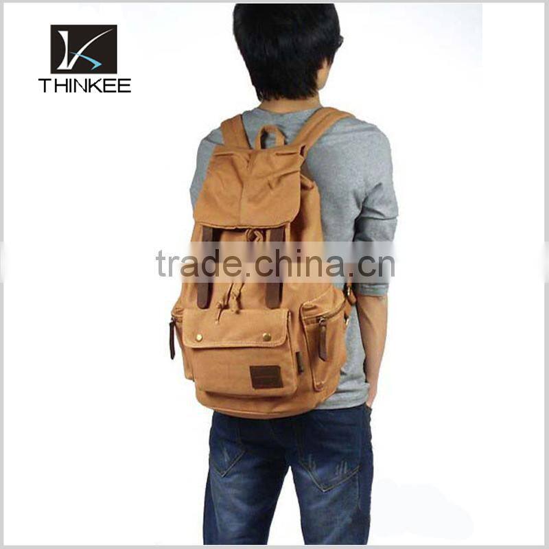 high quality popular custom leisure cotton canvas wholesale backpack