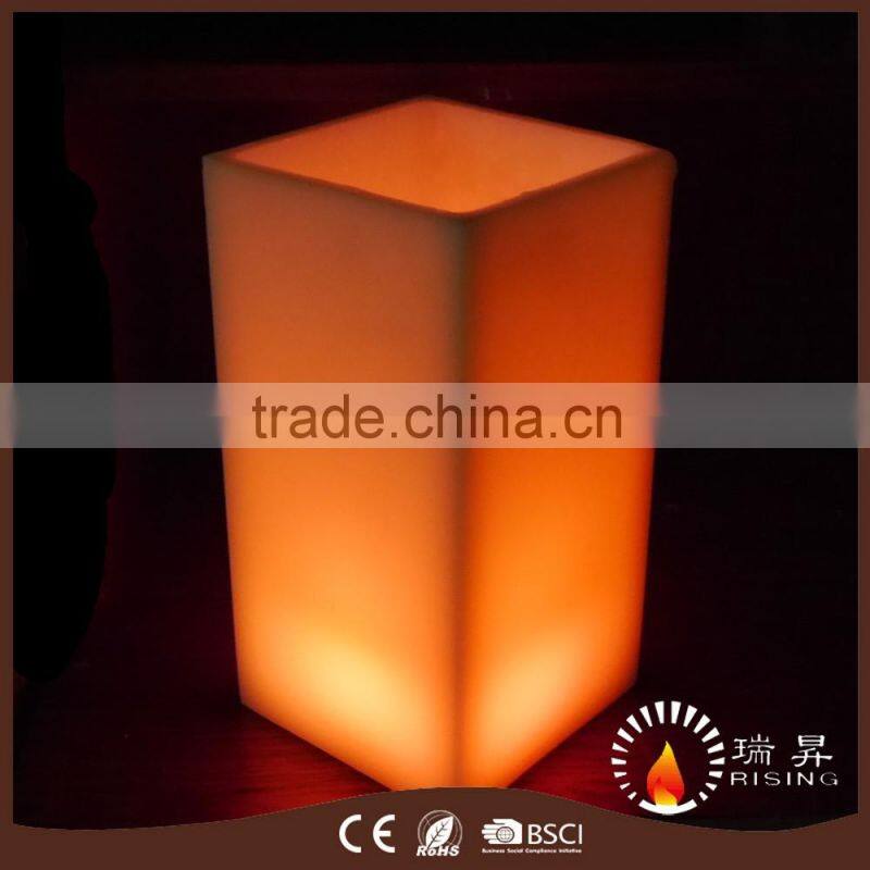 Battery Operated remote control Square LED wax candles