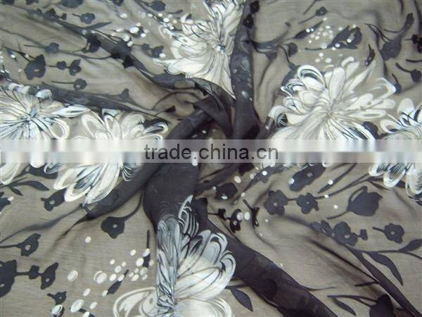 burnout silk visco satin fabric