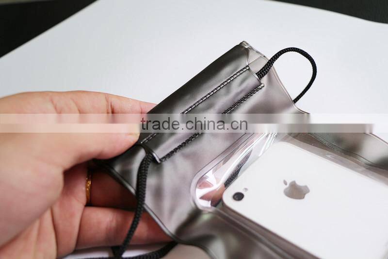 Clear touch screen PVC waterproof bag for phone