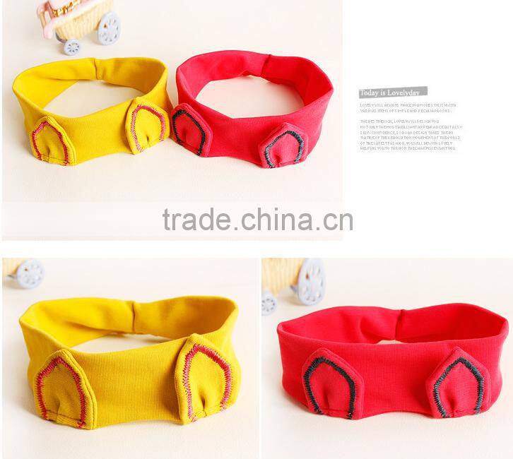 children headwear Korea baby cute knit headband with embroidery ear