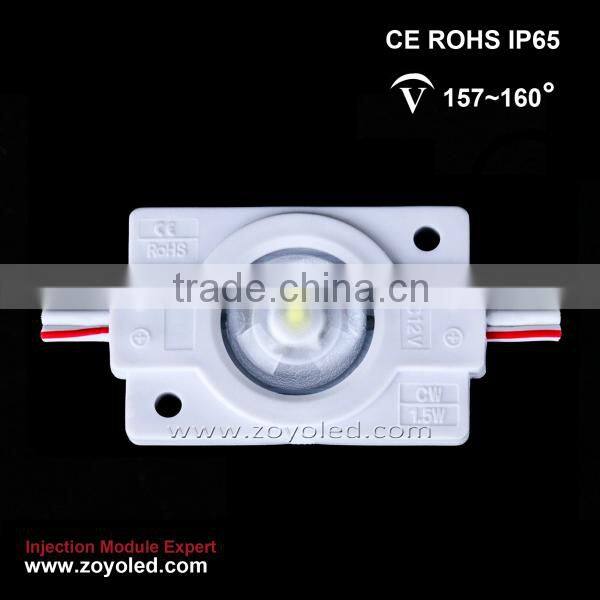 High power 1.5w 160 degree signage led modules with lens