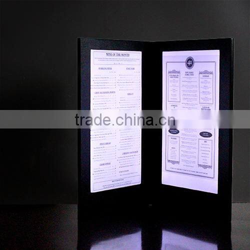 Hospitality Custom Cover Design restaurant menu / led menu book/ led light holders (Patent 2014-2-0239452.0)