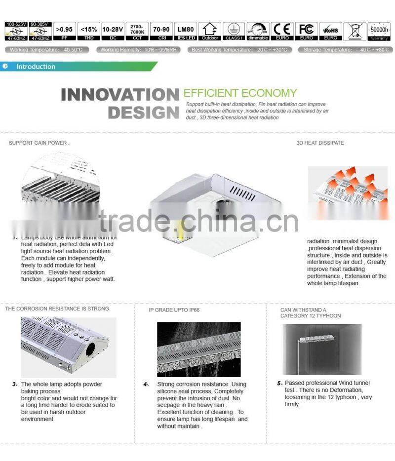 Modular Design, Lens Kit for Different Beam Angle, Meanwell Driver, CE Rohs Approved 60W LED Street Lights Manufacturers