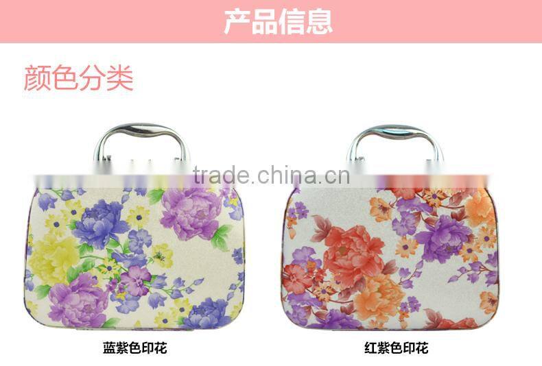 Womens Gilrs Waterproof Portable Coloful Makeup Box With Flowers