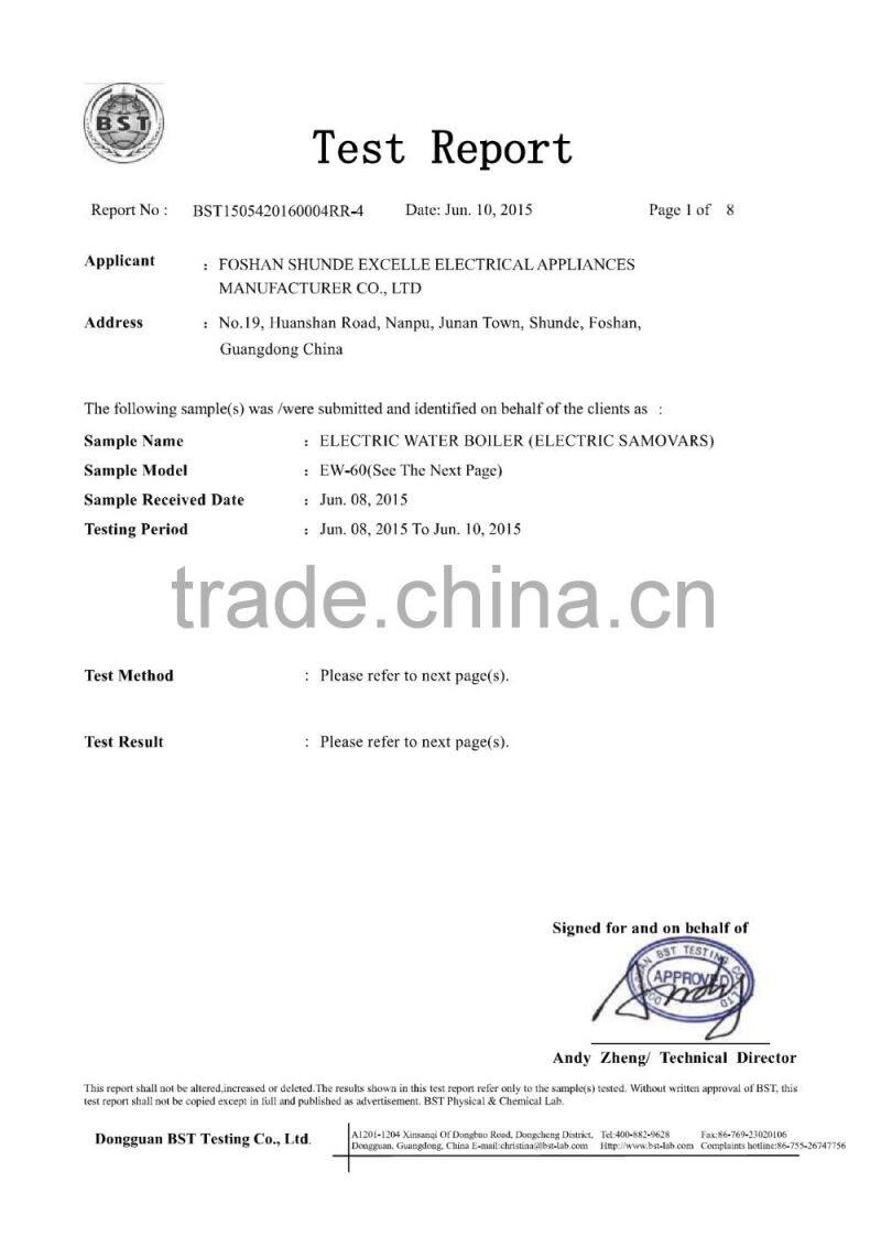 16L High quality Stainless Steel Manual Fill Electric Single Layer Drinking Water Boiler