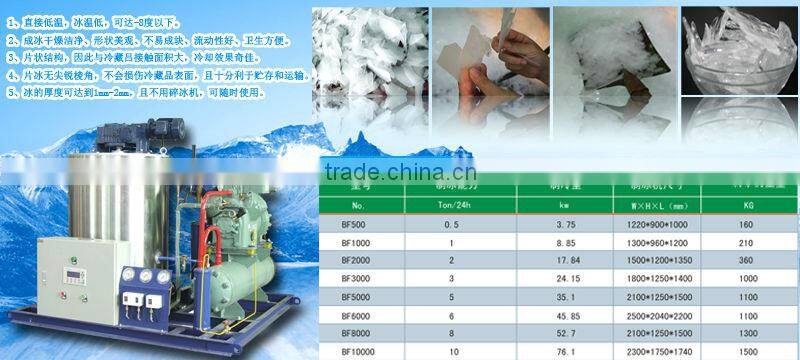 Guam flake ice making machine with flake ice bin for cooling