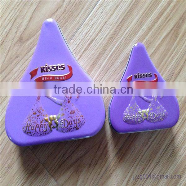 Water droplets shape Chocolate tin can