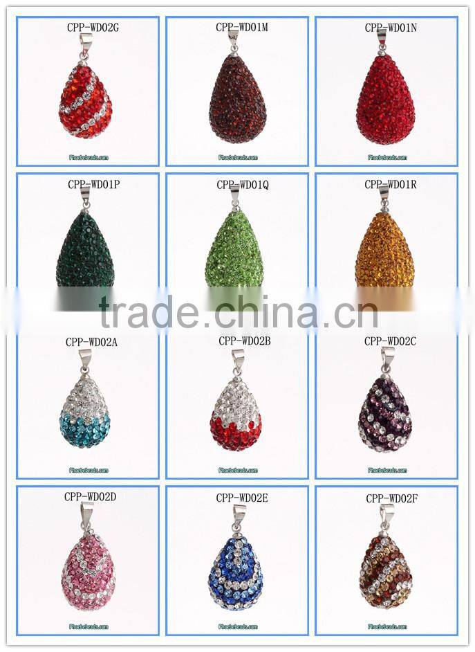 Wholesale 3D Colorful Rhinestone Strawberry Dangle Charms For Jewelry Making CPP-SB001F