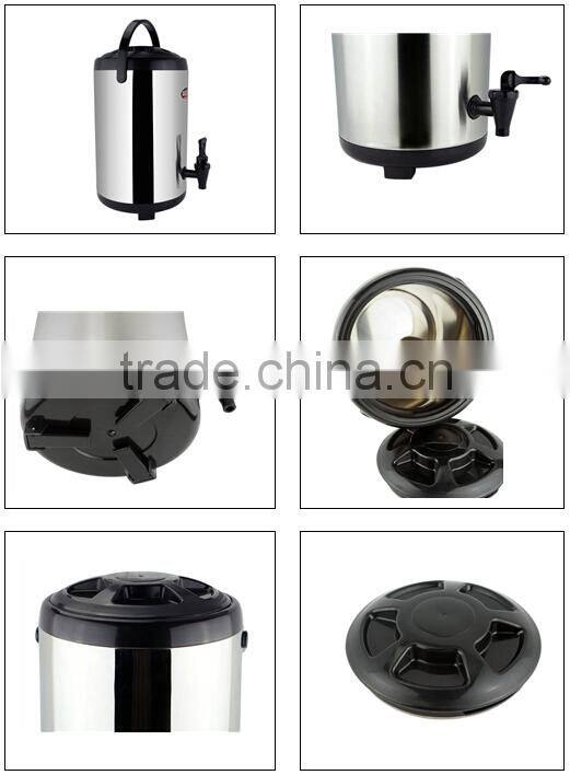 Keep Warm Stainless Steel Insulated Milk Tea Bucket with Faucet