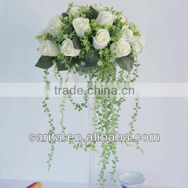 hot sale artificial real touch wedding dress white rose