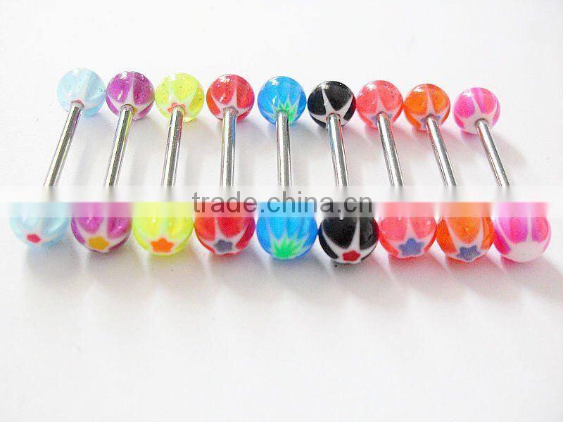 Colorful Stainless Steel Tongue Ring
