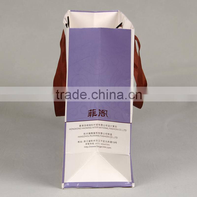 High Quality Recyclable Custom Printed Craft Paper Bag 2015 Hot Selling Luxury Recycled Paper Bag