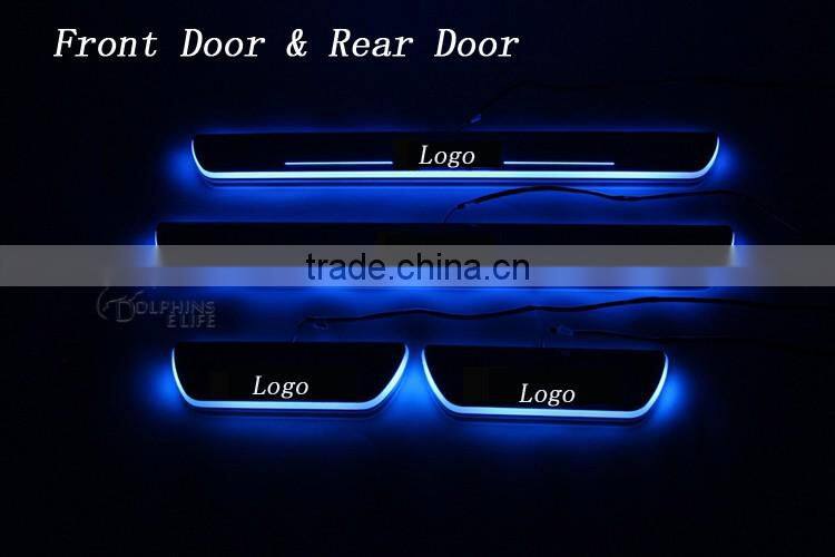 4 Pcs/Set Car LED Flash Door Sills Moving Scuff Plate White Blue Light Panel For Mazda 3th Axela 2014 2015