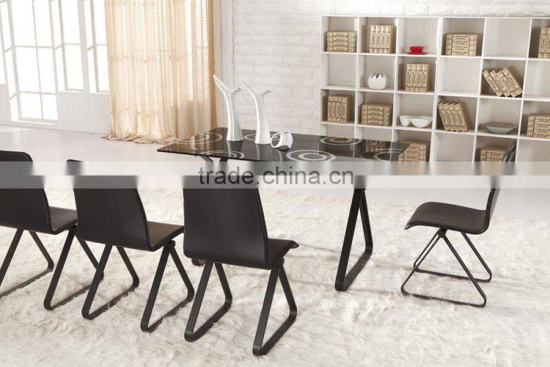 L858 Hot Selling Home leisure Black Tempered Glass Classic Coffee Table