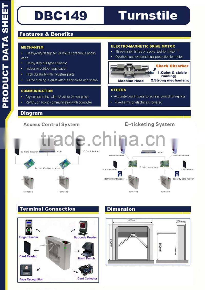 Wholesale Alibaba High Quality Bridge Type Tripod Turnstile Barrier Gate with Nice Design