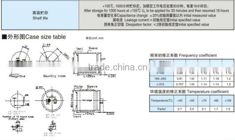 Resistance to high ripple small size large electrolytic capacitors