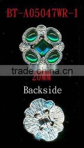 6X6MM Royal Green Acrylic Stone 6X4MMOval Green Shank Rhinestone Button