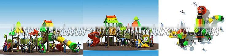 Eco-friendly green-forest style children's playground with 12 optinal sizes