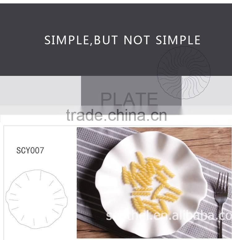 2016 new bone china white ceramic plate and dishes