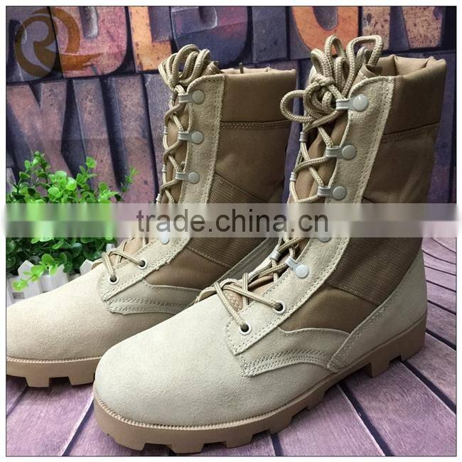 2016 new fashion cheap price khaki combat military desert boots
