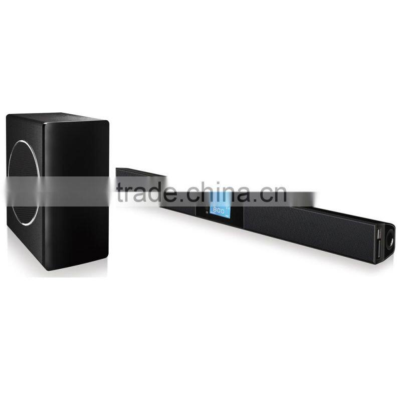 2015 Latest tv Bluetooth LED Soundbar with 2.4G Wireless Subwoofer