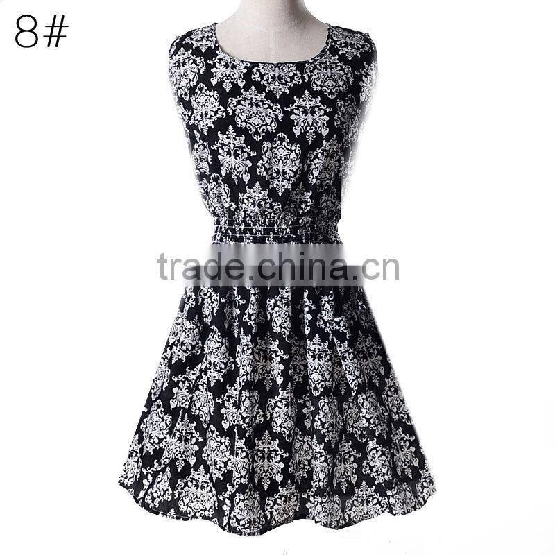 fashion office lady dress 2015 sleeveless beach dress