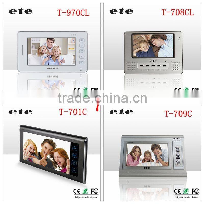 ETE Color Video Door Bell 7" tft lcd color night vision infrared intercom door phone video portafon ring doorbell video