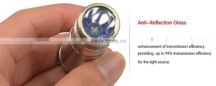 LuckySun 304 stainless steel mini LED flashlight in led flashlights 16340 torch light rechargeable battery